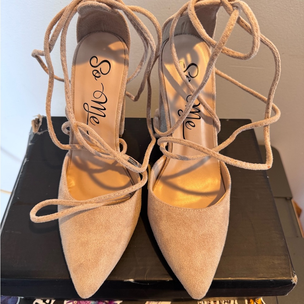 Block heel beige